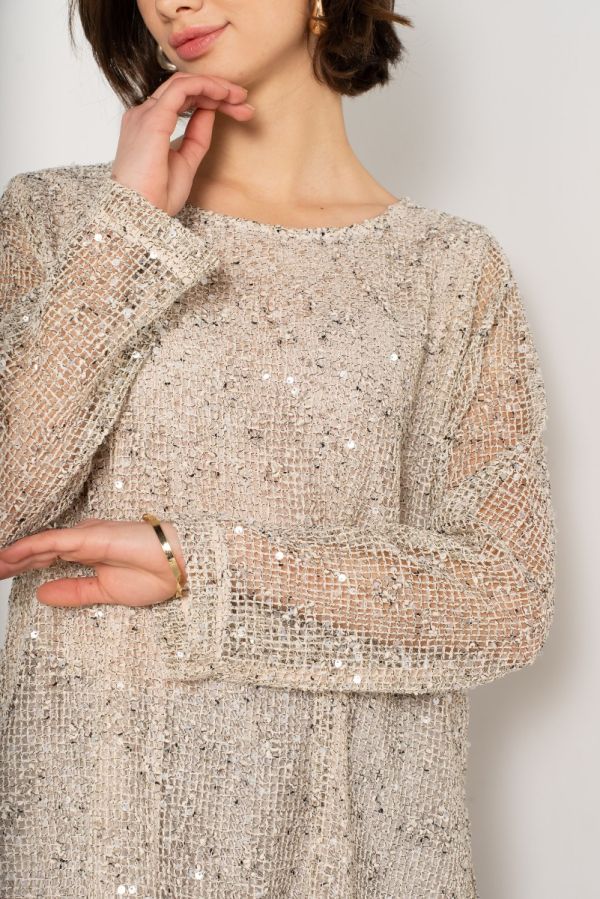 Kilky glimmer bluse dp007  lys beige