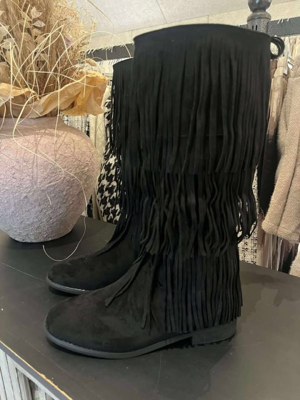 Bellucci frynse støvle 957 sort