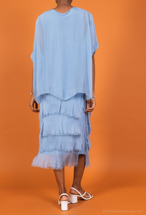 Shyloh lang silke kjole 30498 jeans