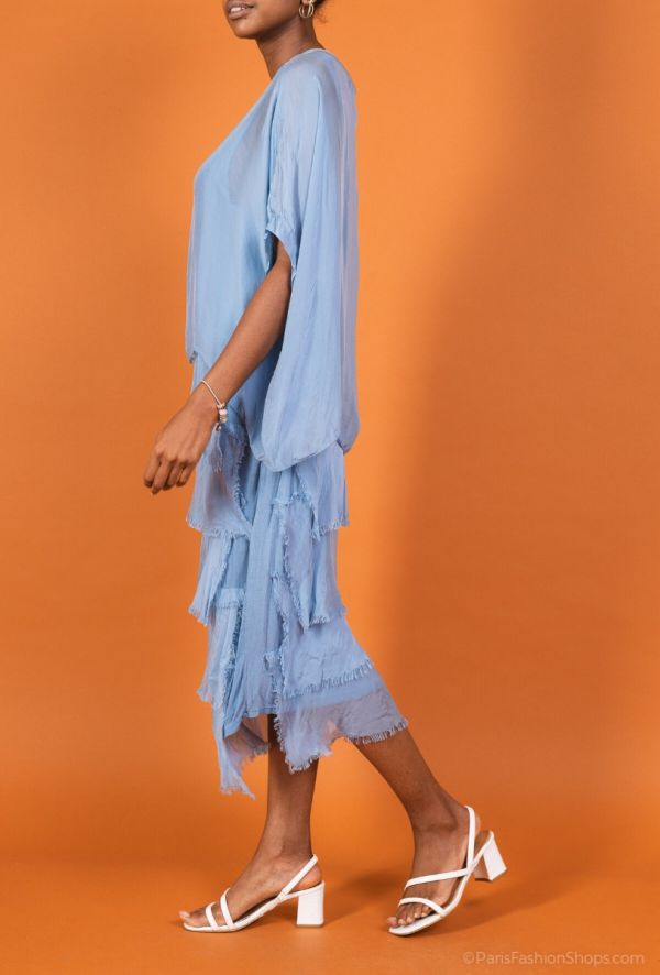 Shyloh lang silke kjole 30498 jeans