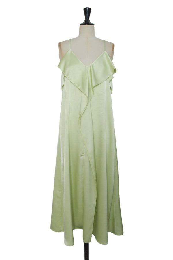 Lili White satin look kjole 24077 light green