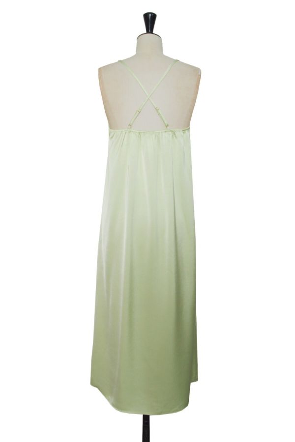 Lili White satin look kjole 24077 light green