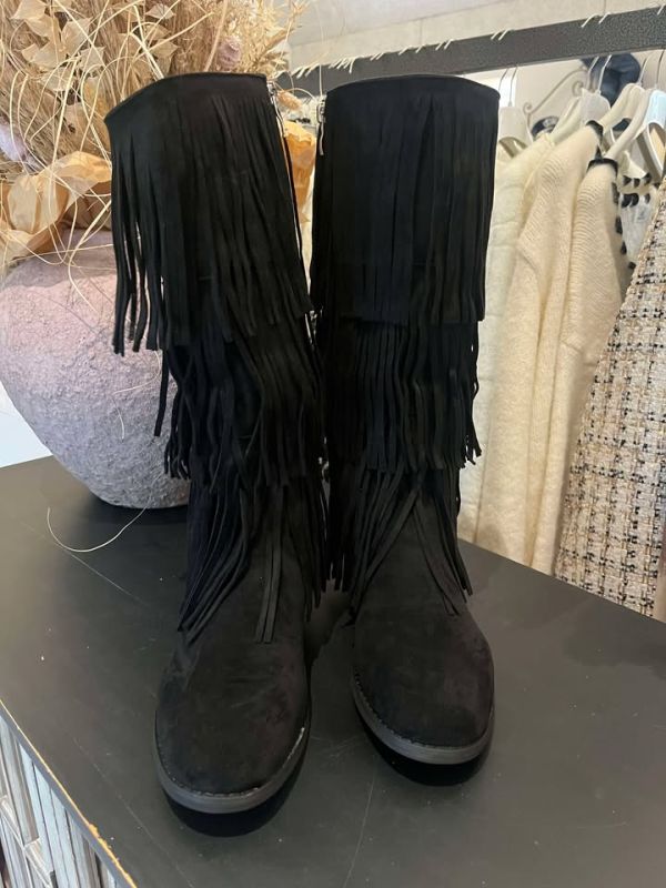 Bellucci frynse støvle 957 sort