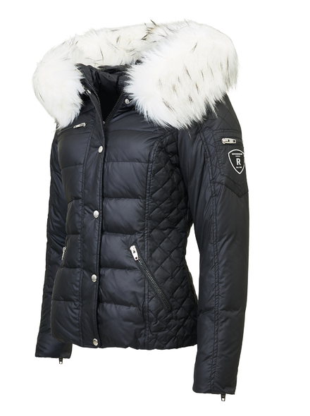 Rock and Blue Zora sort vinterjakke med Hvid Fake Fur 