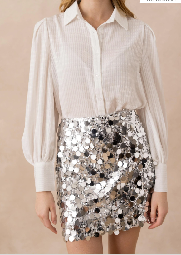 Golden Live paliette nederdel 011 Sølv