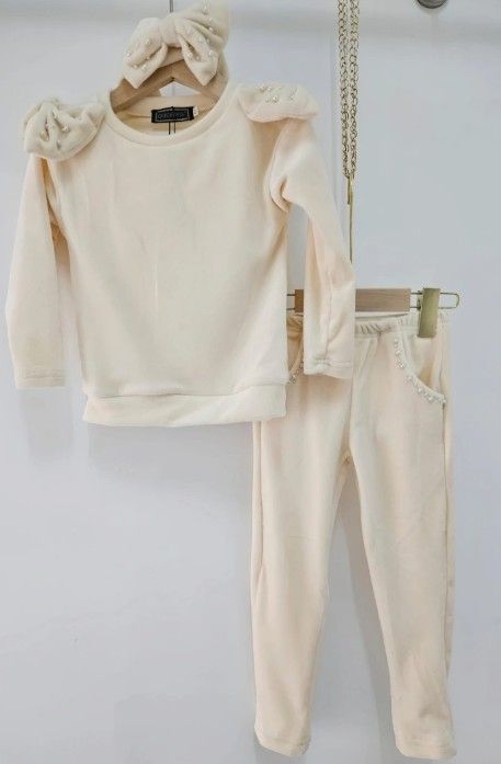 Chicaprie 3 delt Velour sæt 145 creme