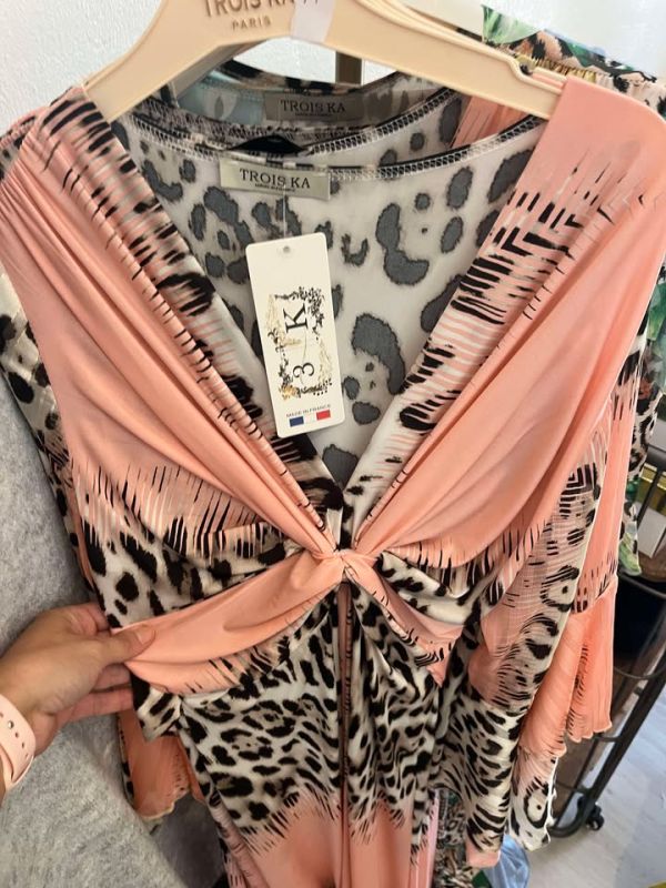 TROIS KA leo kjole - long leo Peach