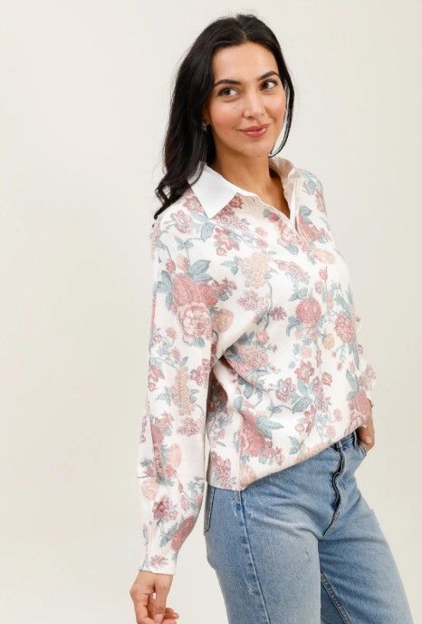Unigirl bluse med skjorte 6529 Rose print