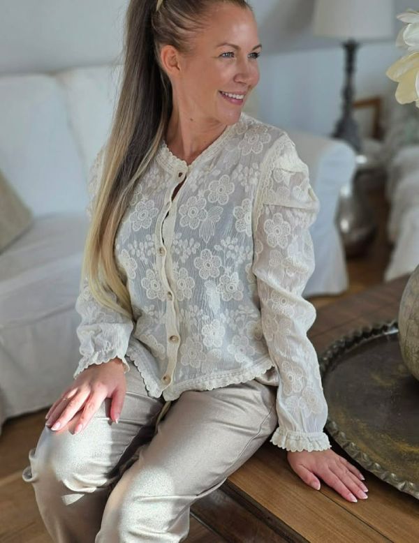 Esther H Blonde skjorte bluse beige