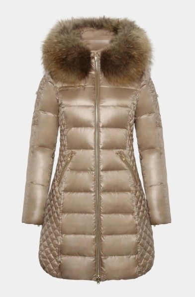 Rock and Blue Ciara Nougat vinterjakke med natur pels