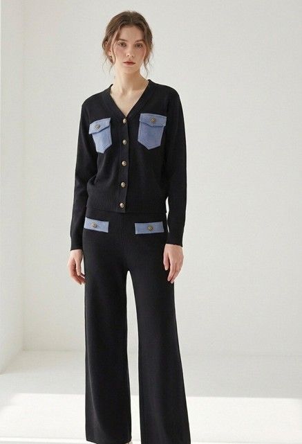 Stella Denim kontrast sæt 26190 sort