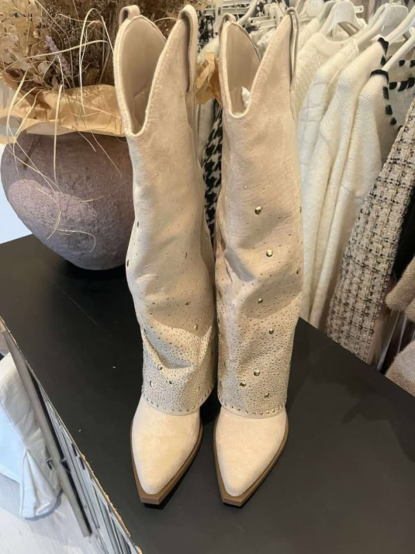 Marquiz cowboy støvle med similisten 7685 beige
