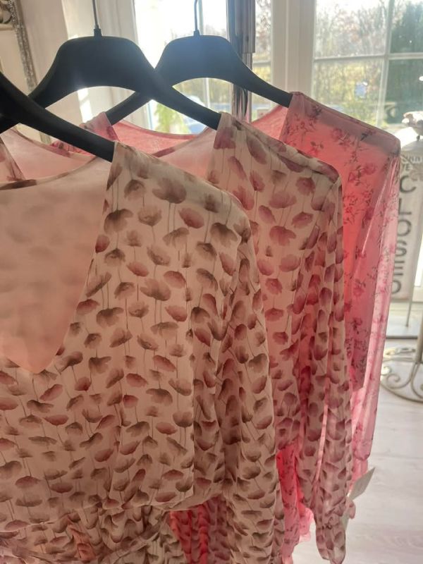 Latino Summer dress 15026 beige leaves 