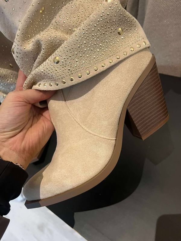 Marquiz cowboy støvle med similisten 7685 beige