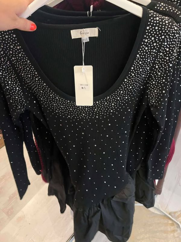 Soy & Co rhinesten kjole med layer 1143 sort