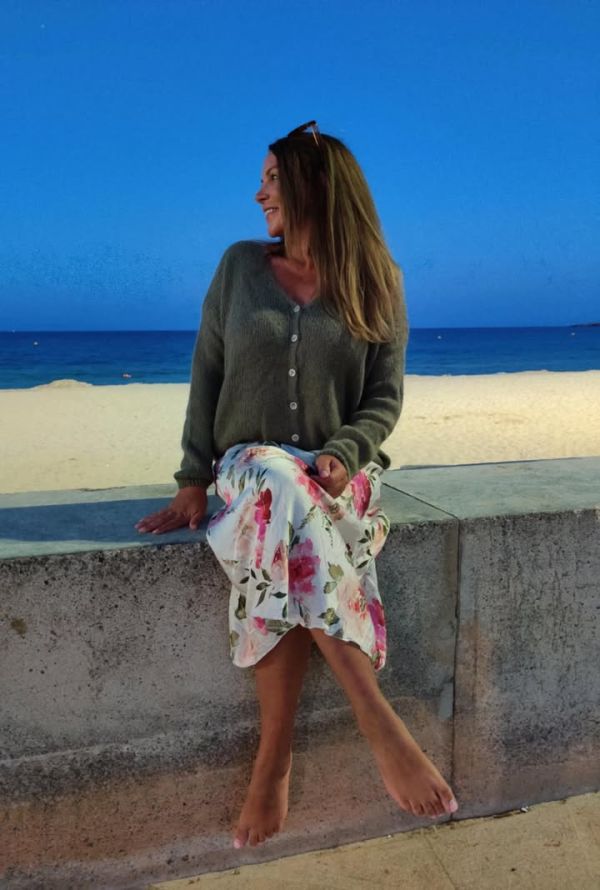 Lacomy Mohair strik cardigan 2903 Khaki