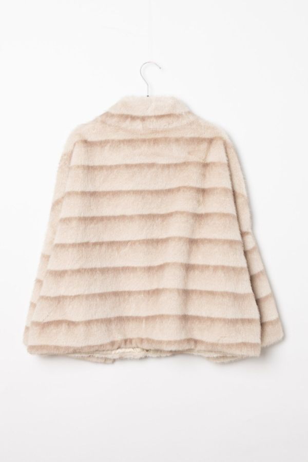 BY OCEANE Angelique kort fake fur jakke 280 light grey