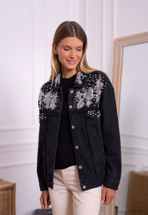 Golden Live denim jakke med blonde 2311 sort