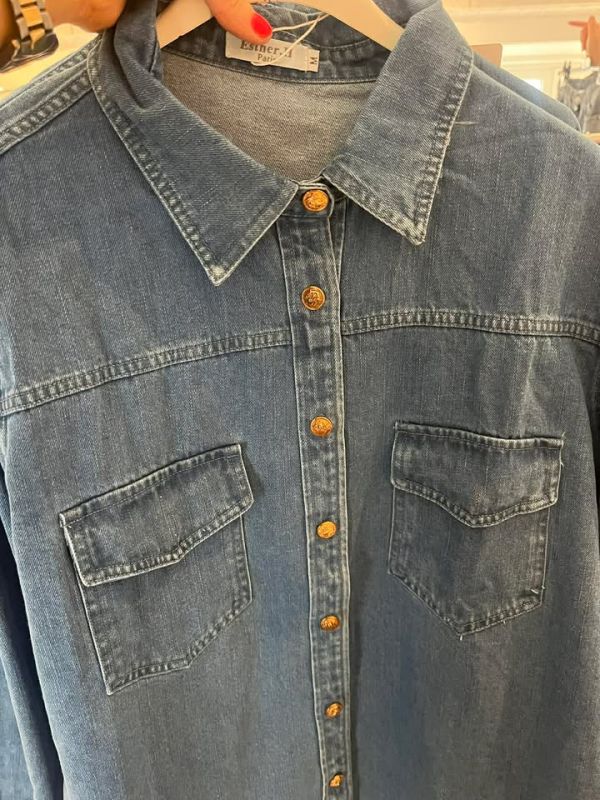 Esther H denim skjorte 8122 jeans blue