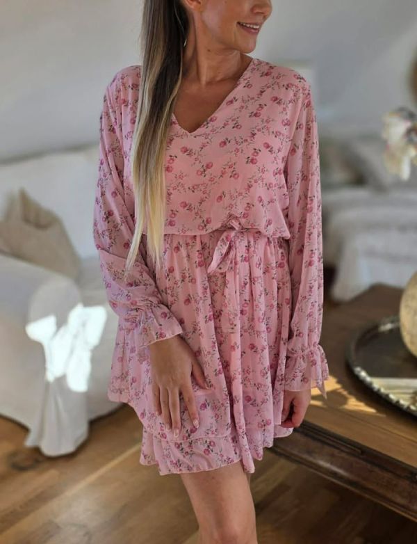 Latino summer dress 15026 Rosa flowers